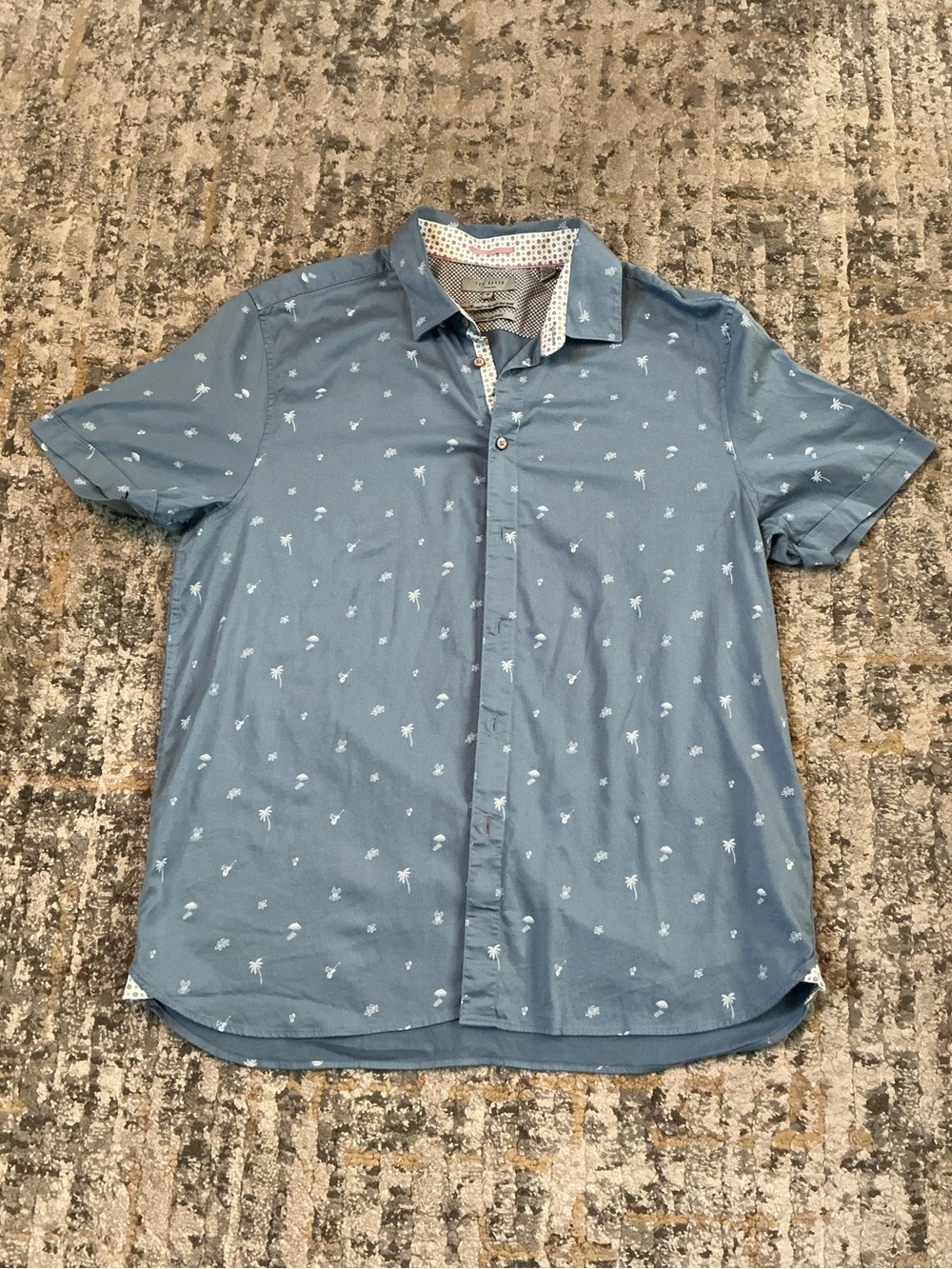MEN’S TED BAKER LONDON BEACH THEME BUTTON DOWN SHIRT! EUC! SIZE 6 UK